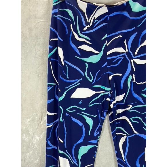 Alfani Women's Plus Size Navy Printed Wide-Leg Pull-On Pants SZ 3X - Picture 3 of 10